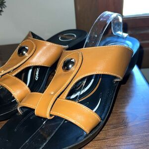 AEROSOFT ORTHOPEDIC BROWN LEATHER THONG SANDALS 41/11